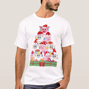 Camiseta Ovejas divertidas y árboles de Navidad para cerdos