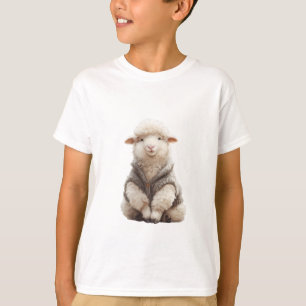 Camiseta Ovejas Esponjosas con Chaleco de Lana para Niños
