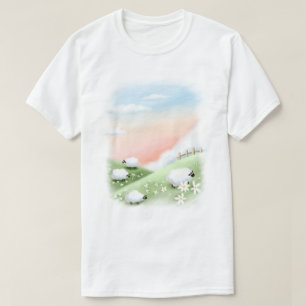 Camiseta Ovejas Lindas en Colinas Verdes Rodantes