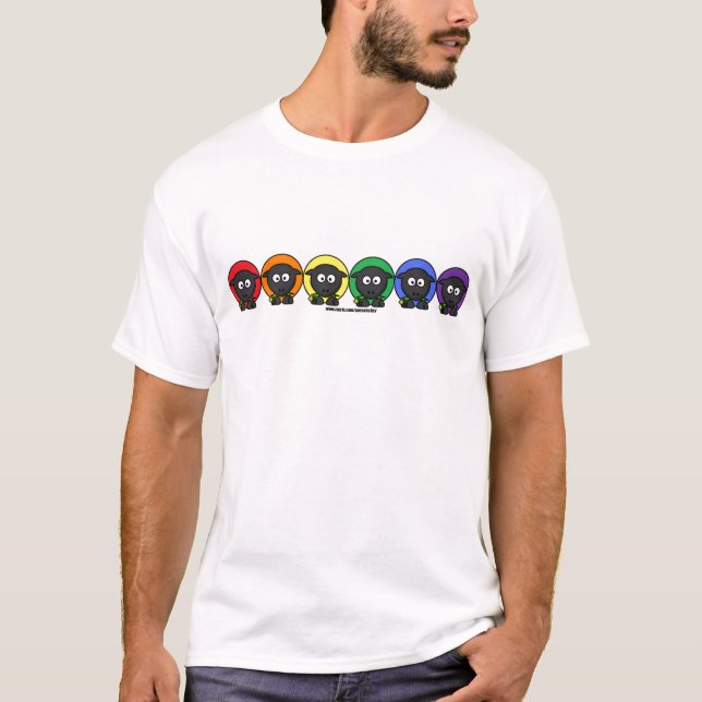 Camiseta Ovejas mullidas anónimas del arco iris de (Anverso)