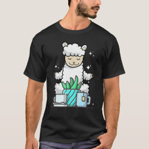 Camiseta Ovejas Namaste Lindas Hacen Yoga Jardinería Café