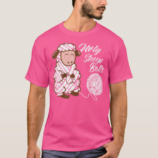 Camiseta Ovejas Santas Bolas Divertido Amante del Ganchillo