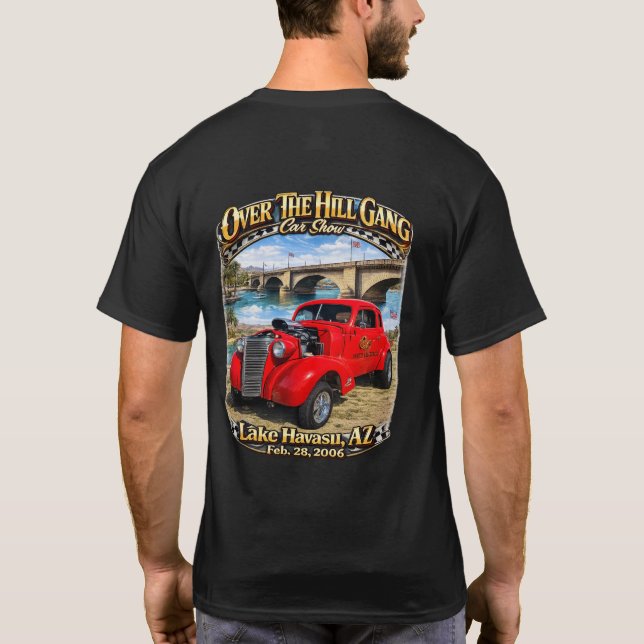 Camiseta Over The Hill Gang Car Club Lake Havasu AZ Hot Rod (Reverso)