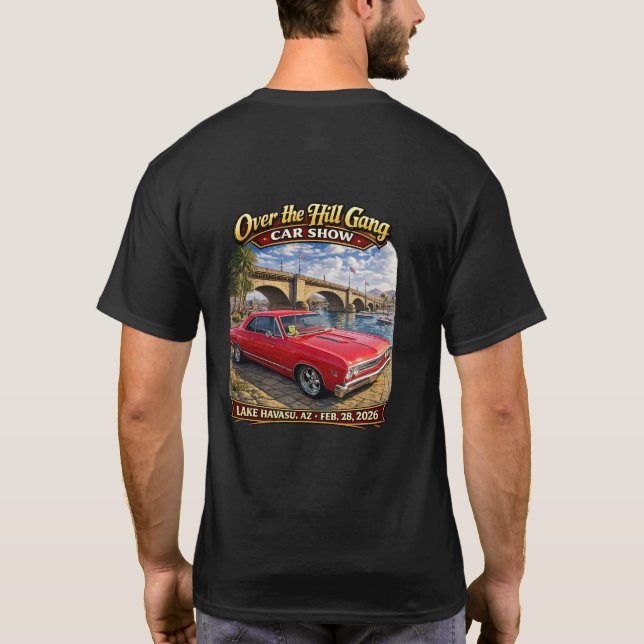 Camiseta Over The Hill Gang Car Club Lake Havasu AZ Hot Rod (Reverso)