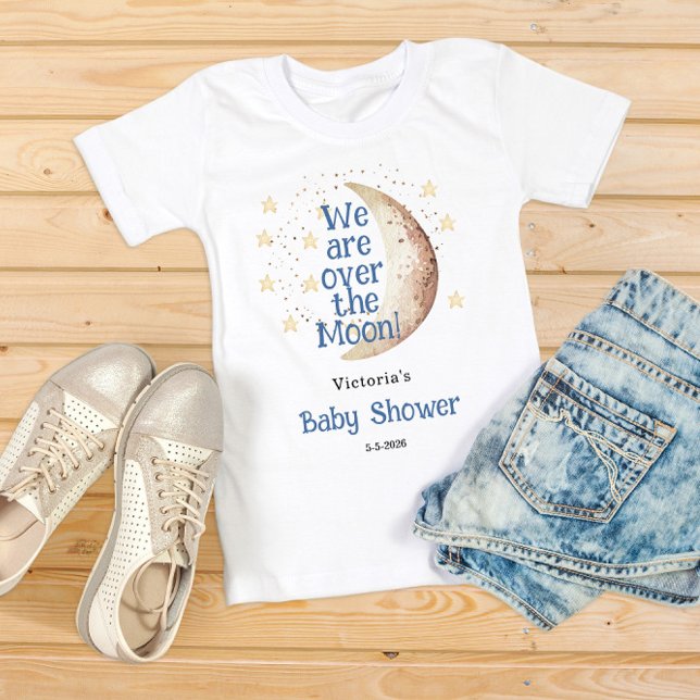Camiseta Over the Moon Baby Shower (Subido por el creador)
