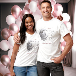 Camiseta Over The Moon Chica Baby Shower