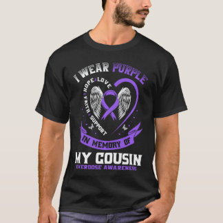 Camiseta Overdose Awareness Shirt In Memory of Cousin Purpl
