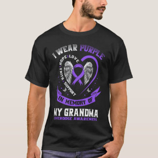 Camiseta Overdose Awareness Shirt In Memory of Grandma Purp