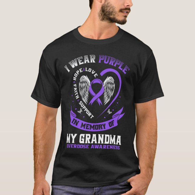 Camiseta Overdose Awareness Shirt In Memory of Grandma Purp (Anverso)
