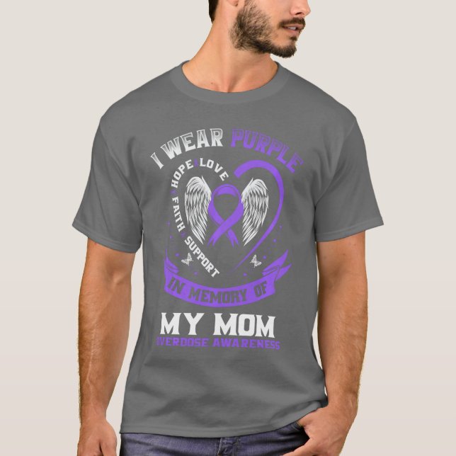 Camiseta Overdose Awareness Shirt In Memory of Mom Purple R (Anverso)