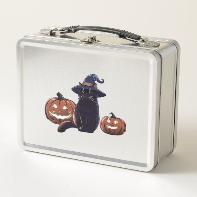 Camiseta oversize de gato negro de Halloween (Anverso)