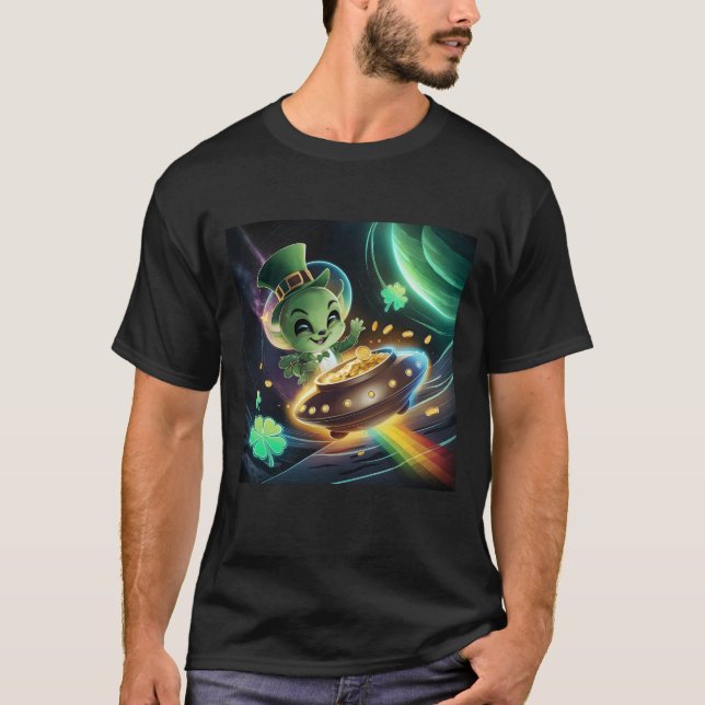 Camiseta Ovina de OVNI Alien St Patrick Day (Anverso)