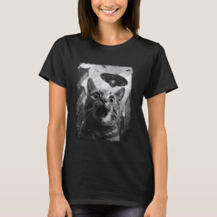 Camiseta OVNI alienígena del gato estadounidense Shorthair