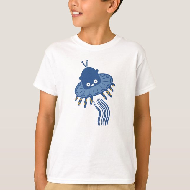 Camiseta OVNI azul kawaii (Anverso)