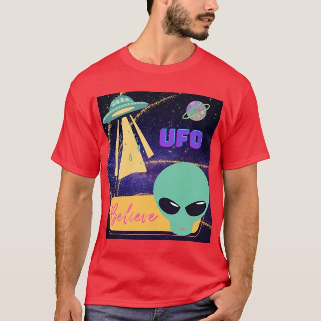 Camiseta ovni, cree en extraterrestres (Anverso)
