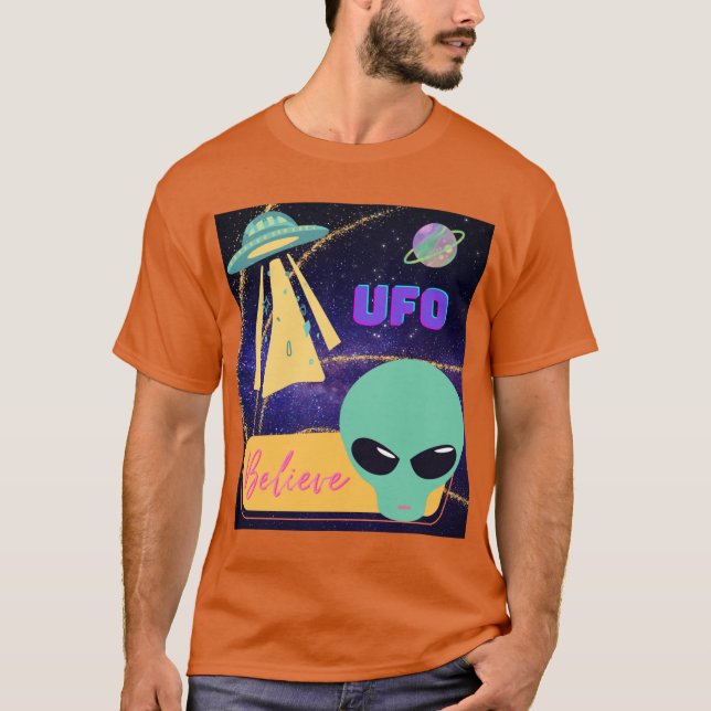 Camiseta ovni, cree en extraterrestres (Anverso)
