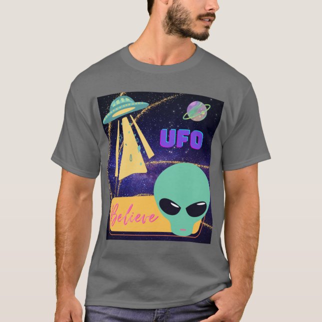 Camiseta ovni, creer extraterrestre (Anverso)