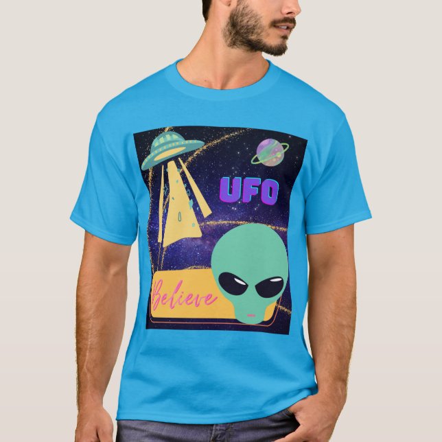 Camiseta ovni, creer extraterrestre (Anverso)