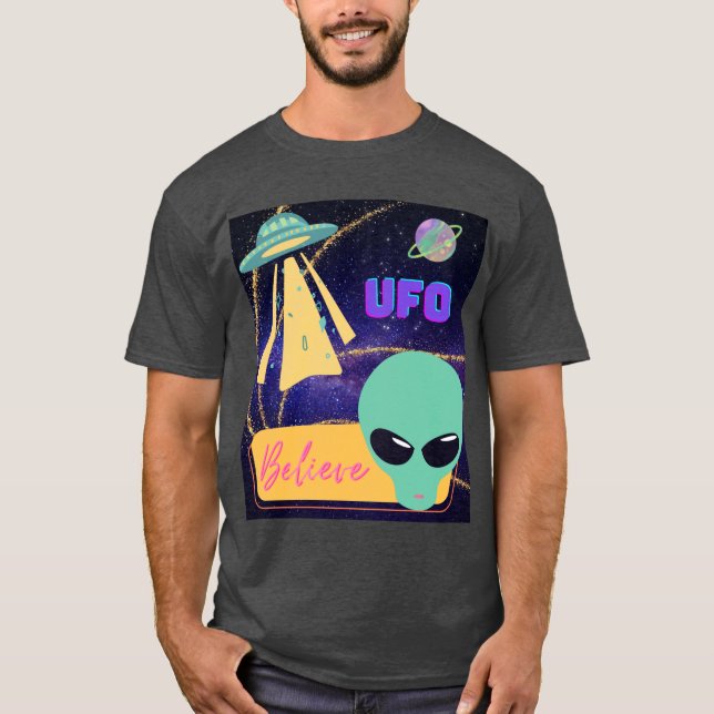 Camiseta ovni, creer extraterrestre (Anverso)