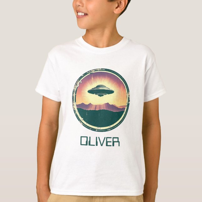 Camiseta OVNI de época personalizada (Anverso)