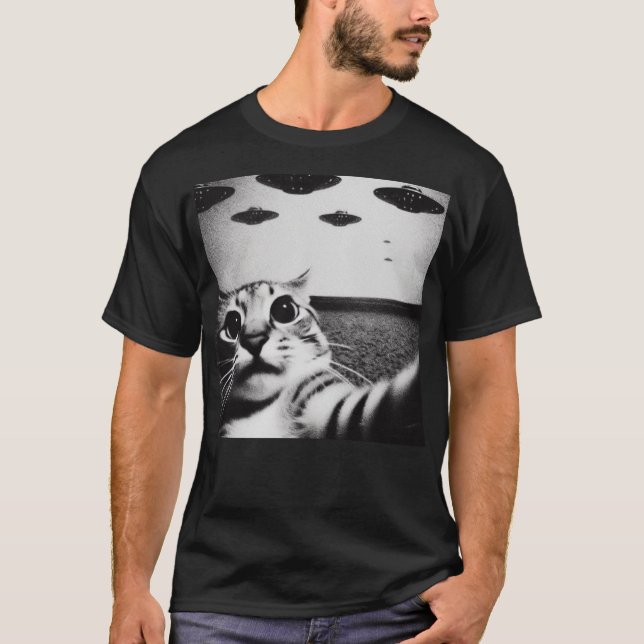 Camiseta OVNI de gato Alien Funny Classic (Anverso)