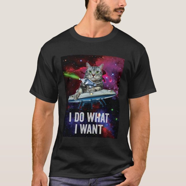 Camiseta OVNI Gato Espacial Extraterrestre (Anverso)