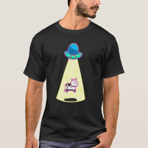Camiseta Ovni Llevando Vaca Galaxia Nave Espacial Extraterr