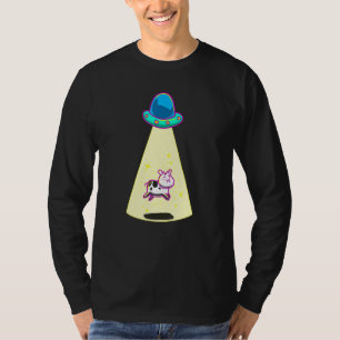 Camiseta Ovni Llevando Vaca Galaxia Nave Espacial Extraterr