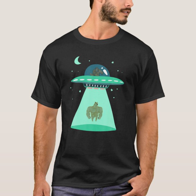 Camiseta OVNI OVINO Dogecoin Alien Abducción Funny Doge Co (Anverso)
