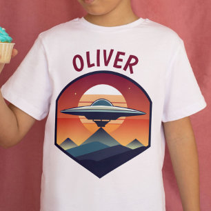 Camiseta OVNI para niños al atardecer personalizado