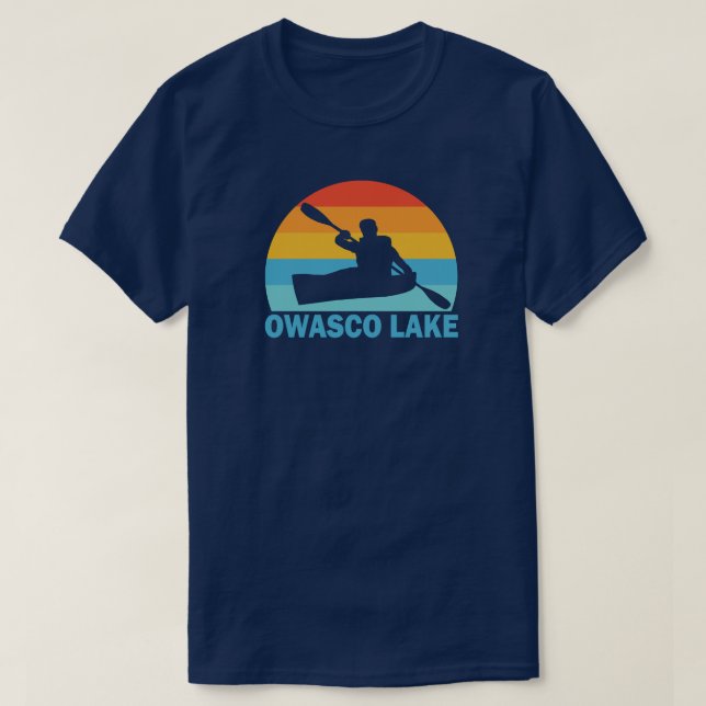 Camiseta Owasco Lake New York Kayak (Diseño del anverso)
