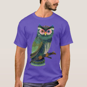 Camiseta Owl Floral Folk Art Asia Diseño Gráfico visual T