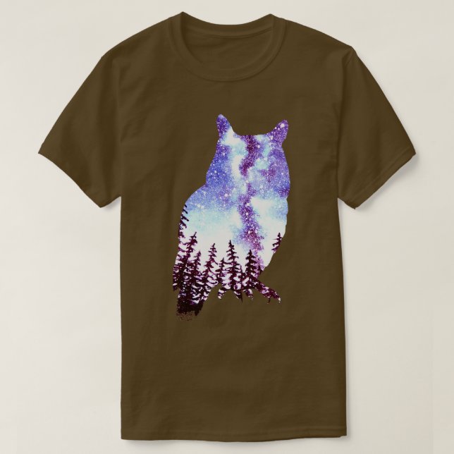Camiseta Owl Forest Night Sky (Diseño del anverso)