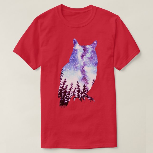 Camiseta Owl Forest Night Sky (Diseño del anverso)