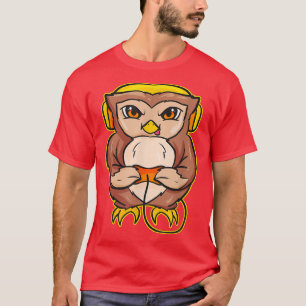 Camiseta Owl Gaming Video Gamer Diseño Videojuego Consola P