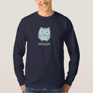 Camiseta Owl Groom, esposo recién casado, cutre al nuevo có