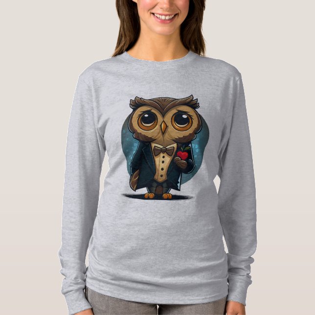 Camiseta Owl Groom in Love: Perfect El día de San Valentín  (Anverso)