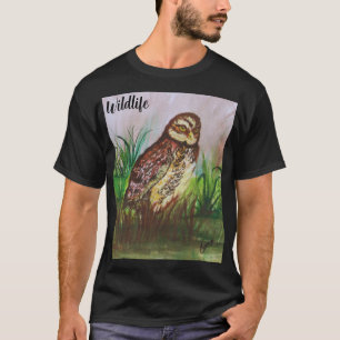 Camiseta Owl in nature watercolor wallpaper decor art