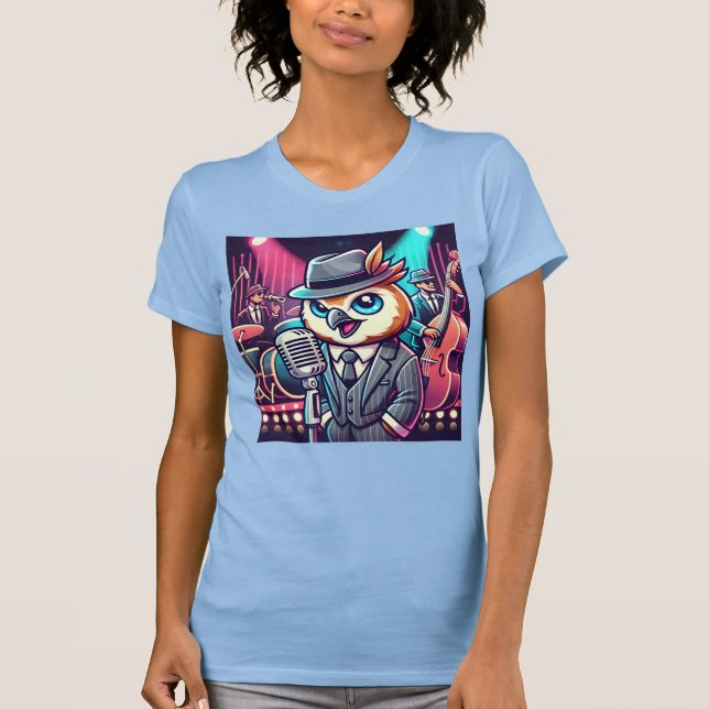 Camiseta Owl Jolson - Cantante del Neon Jazz Club (Anverso)
