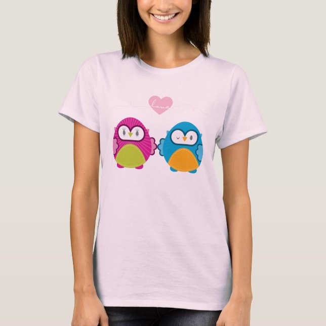 Camiseta OWL LOVE :: chica brillante + niño (Anverso)