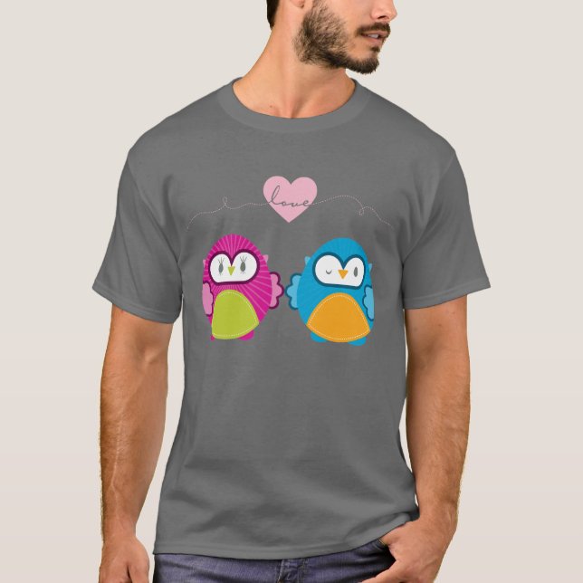 Camiseta OWL LOVE :: chica brillante + niño (Anverso)