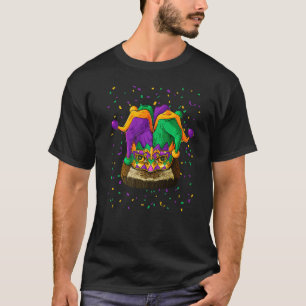 Camiseta Owl Mardi Gras Animal Face Carnival Jester Festiva