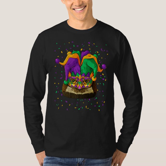 Camiseta Owl Mardi Gras Carnaval de Jester Festival (Anverso)