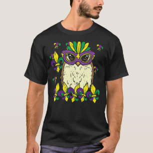 Camiseta Owl Mardi Gras Máscara Cuchara Carnaval Animales