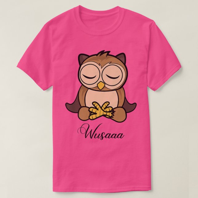 Camiseta Owl meditation sunflower Breathe Deep wusaaa calm  (Diseño del anverso)
