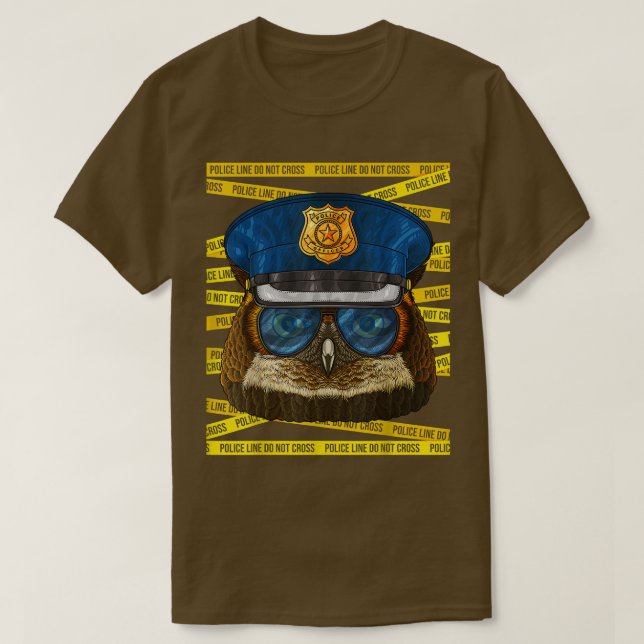 Camiseta Owl Police Officer Policeman Funny Night Bird Poli (Diseño del anverso)