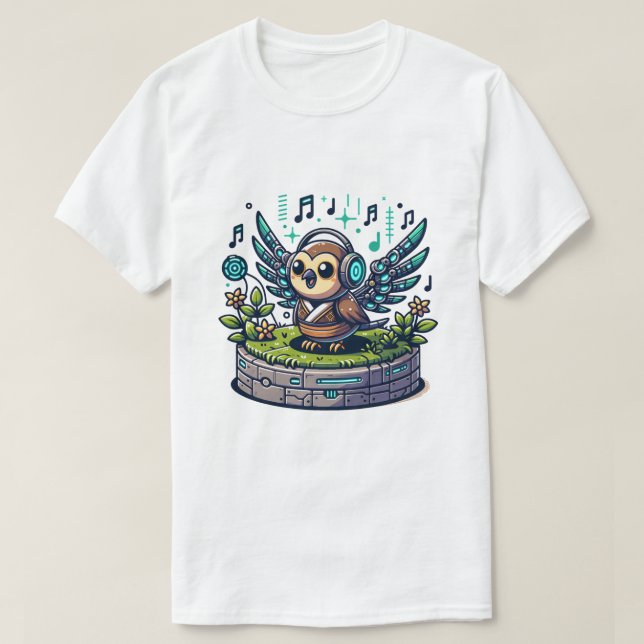 Camiseta Owl Robot (Diseño del anverso)