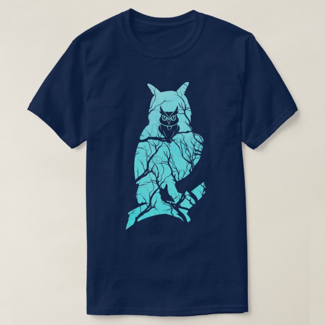 Camiseta Owl Silhouette Nature Forest Bird Pastel (Diseño del anverso)