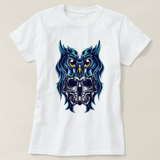 Camiseta Owl Skull (Diseño del anverso)
