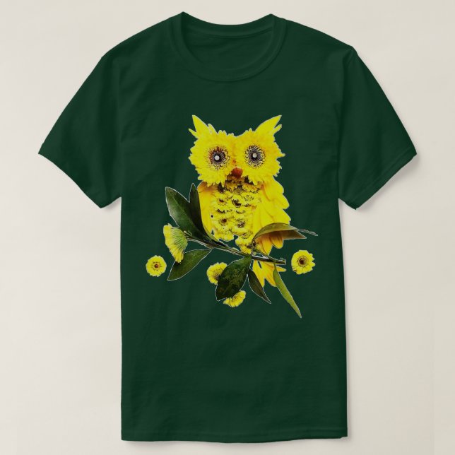 Camiseta Owl Sunflower Cute Elephant Love Sunflower (Diseño del anverso)
